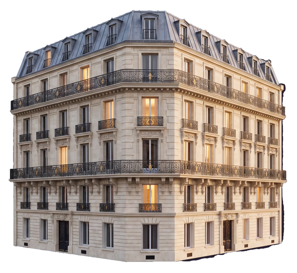 Immeuble haussmannien administré par AD Syndic — rendu architectural